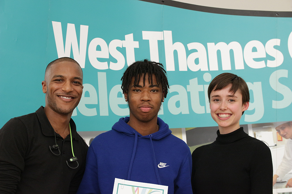 From left to right, Samuell Benta, Jordan Cadogan, Josephine Balfour-Oatts