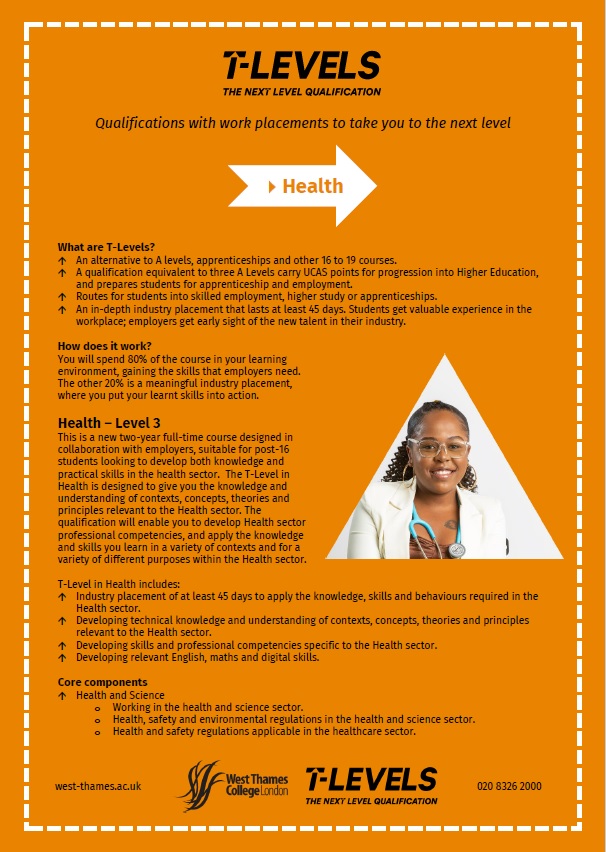 Health T Level Leaflet Image