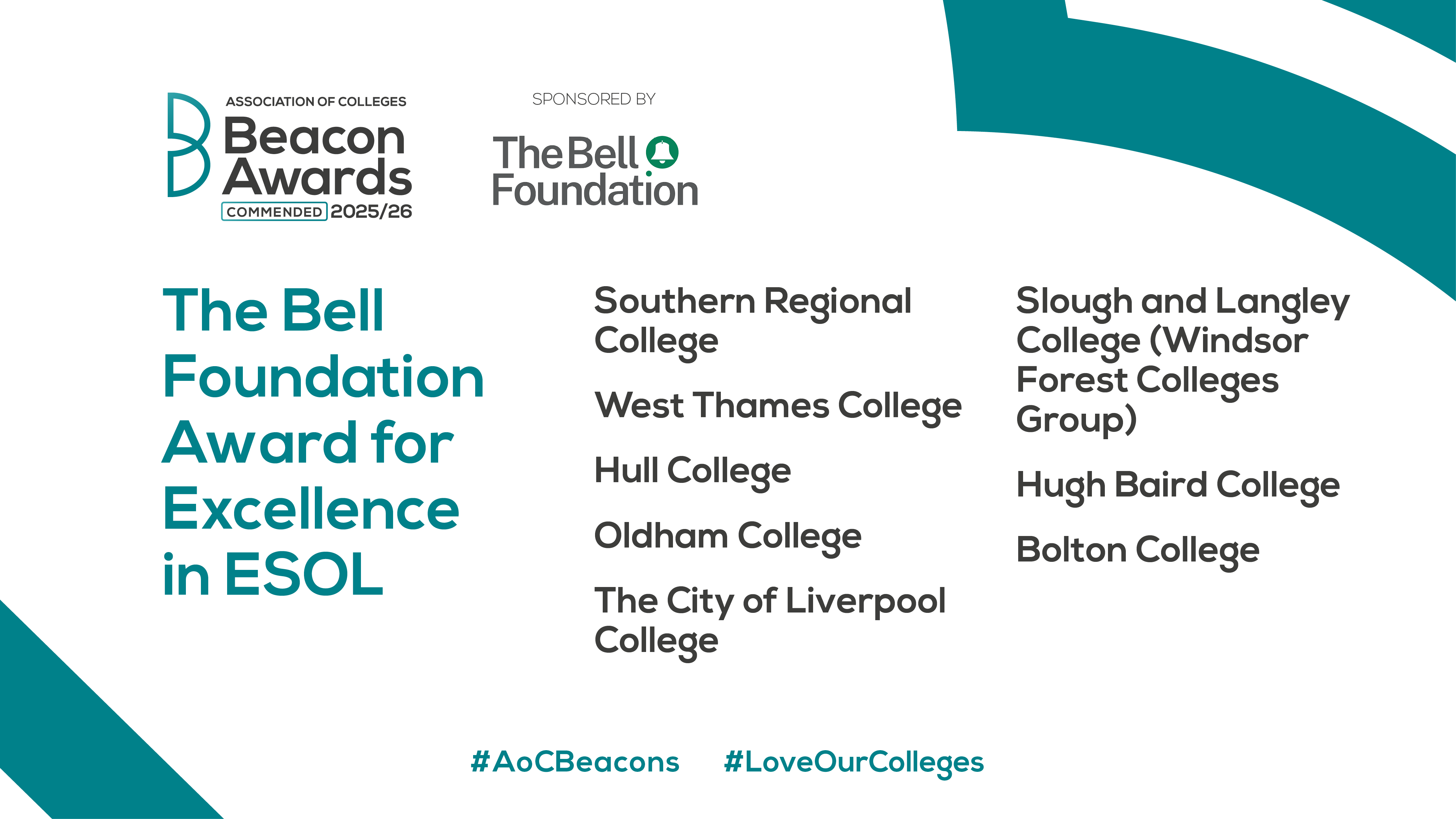 Beacon 2526 Commended Bell Colleges